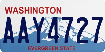 WA license plate AAY4727