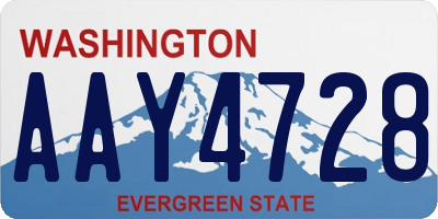 WA license plate AAY4728