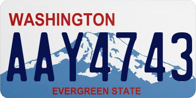 WA license plate AAY4743