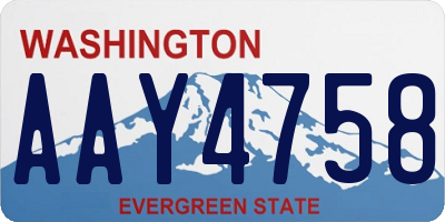 WA license plate AAY4758