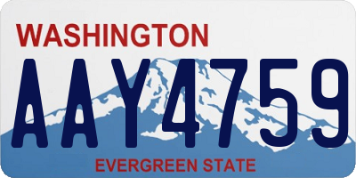 WA license plate AAY4759