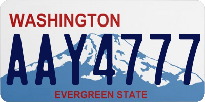 WA license plate AAY4777