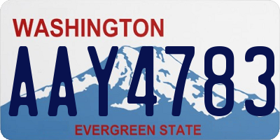 WA license plate AAY4783