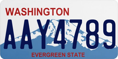 WA license plate AAY4789