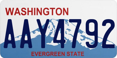 WA license plate AAY4792