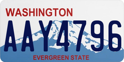 WA license plate AAY4796