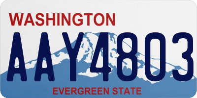 WA license plate AAY4803