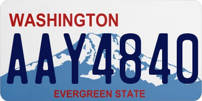 WA license plate AAY4840