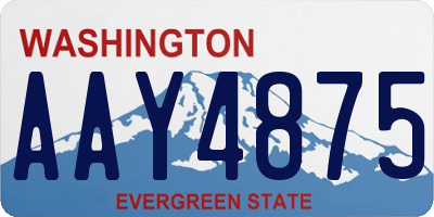 WA license plate AAY4875
