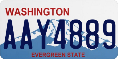 WA license plate AAY4889