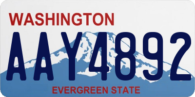 WA license plate AAY4892