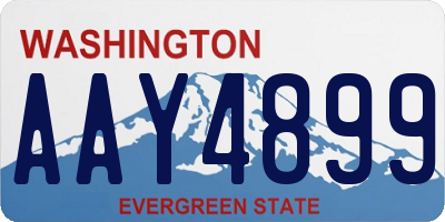 WA license plate AAY4899