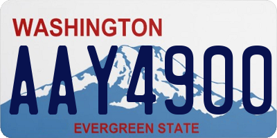 WA license plate AAY4900