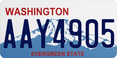 WA license plate AAY4905
