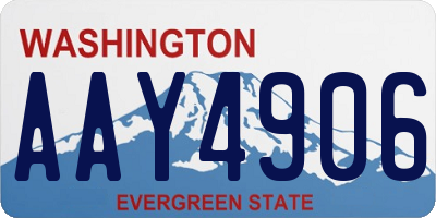 WA license plate AAY4906