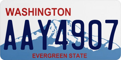 WA license plate AAY4907