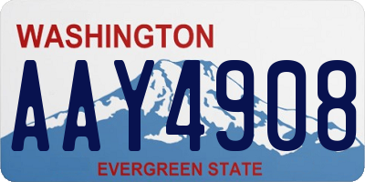 WA license plate AAY4908