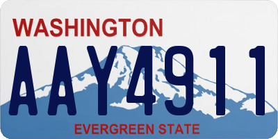 WA license plate AAY4911