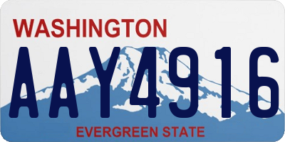 WA license plate AAY4916