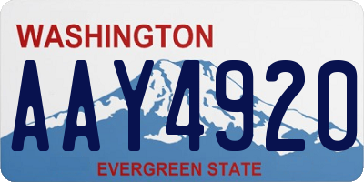 WA license plate AAY4920