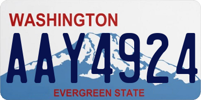 WA license plate AAY4924