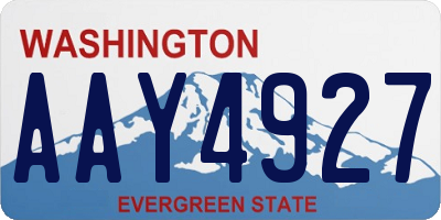 WA license plate AAY4927