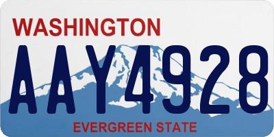 WA license plate AAY4928