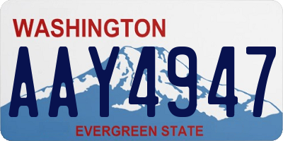 WA license plate AAY4947