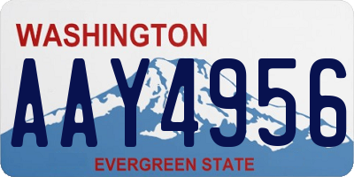 WA license plate AAY4956