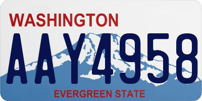 WA license plate AAY4958