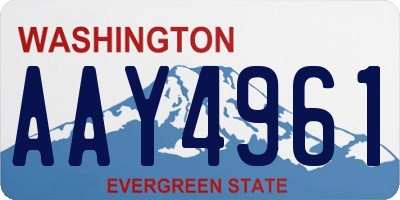 WA license plate AAY4961