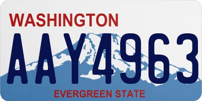 WA license plate AAY4963