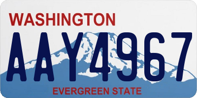 WA license plate AAY4967