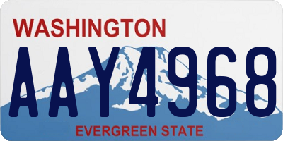 WA license plate AAY4968