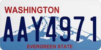 WA license plate AAY4971