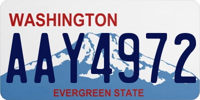 WA license plate AAY4972