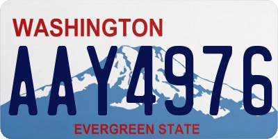 WA license plate AAY4976
