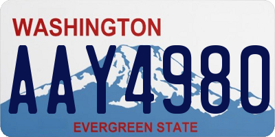 WA license plate AAY4980