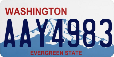 WA license plate AAY4983