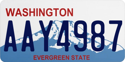 WA license plate AAY4987