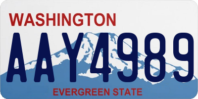 WA license plate AAY4989