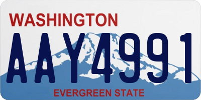 WA license plate AAY4991