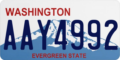 WA license plate AAY4992