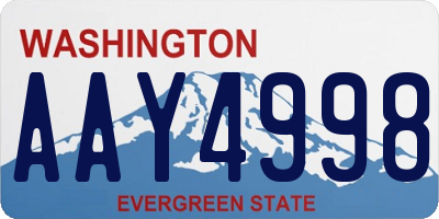 WA license plate AAY4998