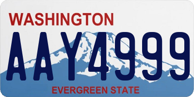 WA license plate AAY4999