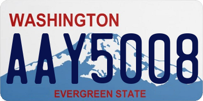 WA license plate AAY5008