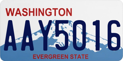 WA license plate AAY5016