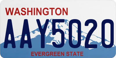 WA license plate AAY5020