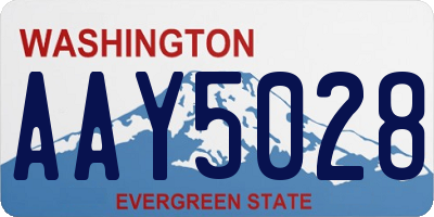 WA license plate AAY5028