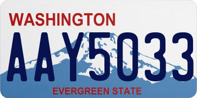 WA license plate AAY5033